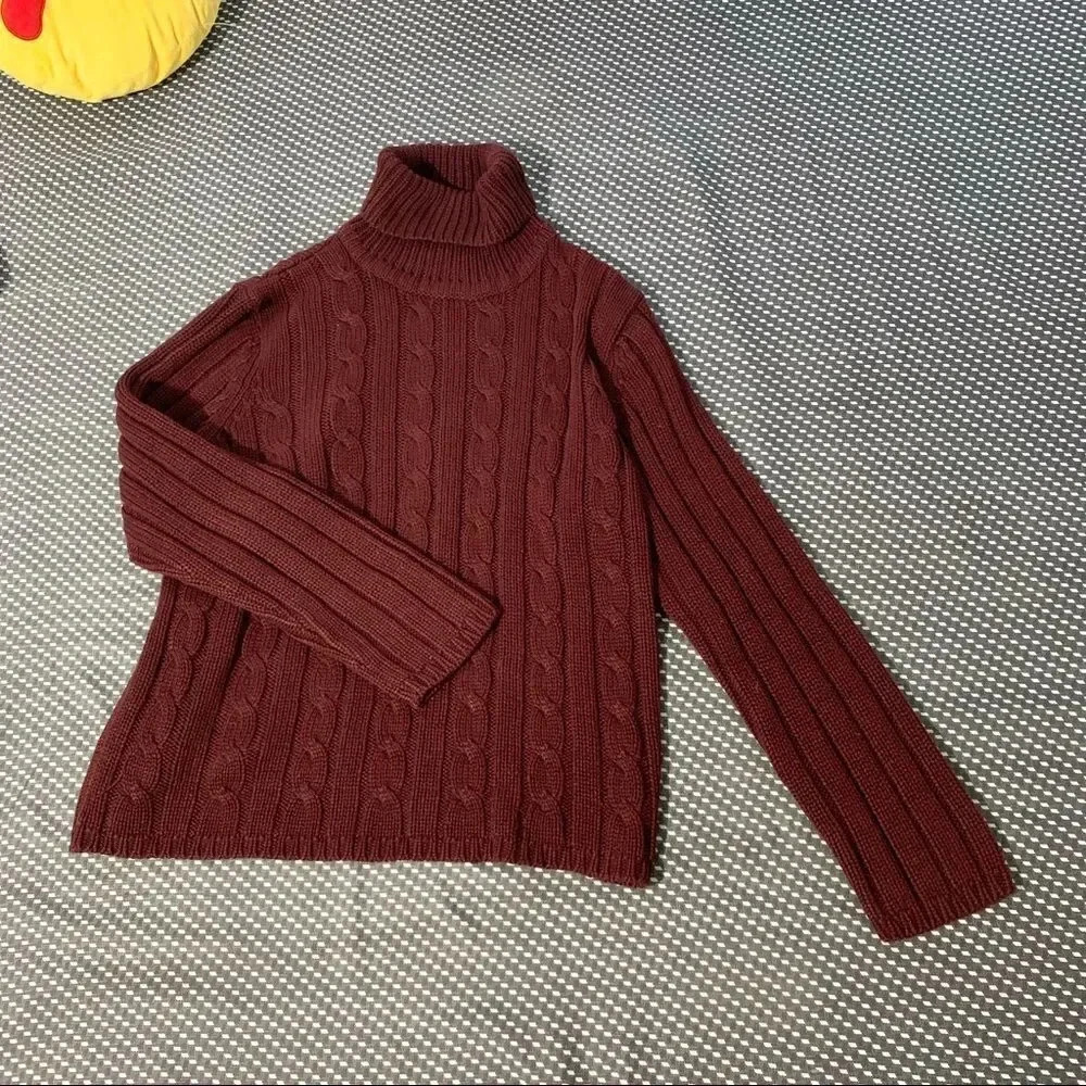 VTG Jessica burgundy turtleneck sweater Size Medium - Picture 5 of 5